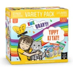 Weruva Best Feline Friend Oh My Gravy! Yippy Ki Yay Yellow Gravies! Variety Pack Grain-Free Wet Cat Food, 2.8-oz Pouch, Case Of 12