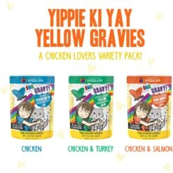 Weruva Best Feline Friend Oh My Gravy! Yippy Ki Yay Yellow Gravies! Variety Pack Grain-Free Wet Cat Food, 2.8-oz Pouch, Case Of 12 -PurePet Bites Shop 535310 PT2. AC SS1800 V1700689275