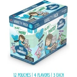 Weruva Best Feline Friend Paté Lovers, Aw Yeah! Paté Jamboree! Variety Pack Grain-Free Wet Cat Food, 2.8-oz Pouch, Case Of 12 -PurePet Bites Shop 535326 PT1. AC SS1800 V1651504883