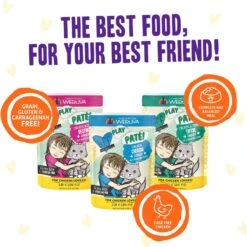 Weruva Best Feline Friend Paté Lovers, Aw Yeah! Paté Soiree! Variety Pack Grain-Free Wet Cat Food, 2.8-oz Pouch, Case Of 12 -PurePet Bites Shop 535342 PT4. AC SS1800 V1651536688