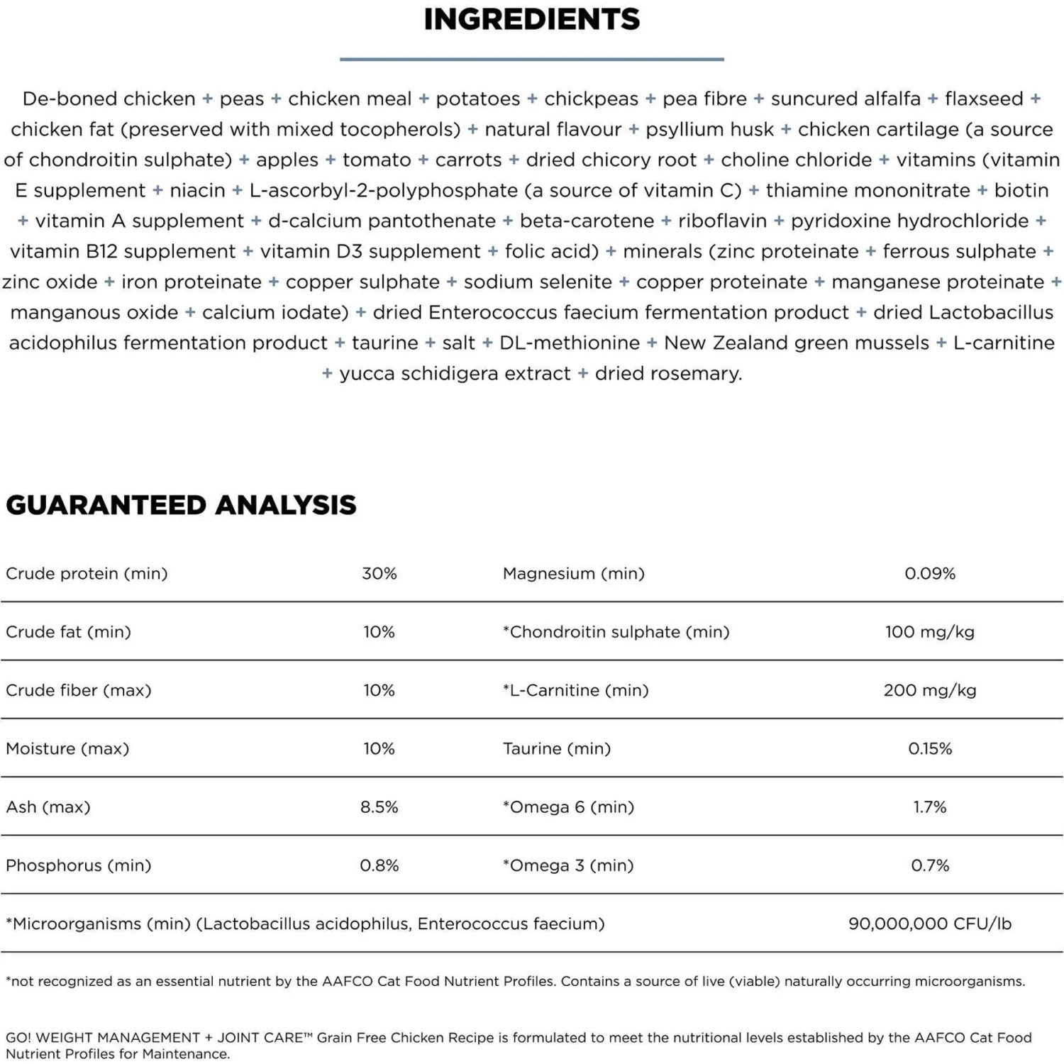 Go! Solutions Weight Management + Joint Care Grain-Free Chicken Recipe For Cats 5 Go! Solutions Weight Management + Joint Care Grain-Free Chicken Recipe For Cats - Image 3