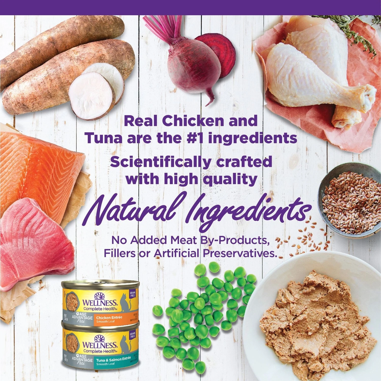 Wellness Complete Health Age Advantage Grain-Free Variety Pack Wet Cat Food, 3-oz Can, Case Of 24 5 Wellness Complete Health Age Advantage Grain-Free Variety Pack Wet Cat Food, 3-oz Can, Case Of 24 - Image 3