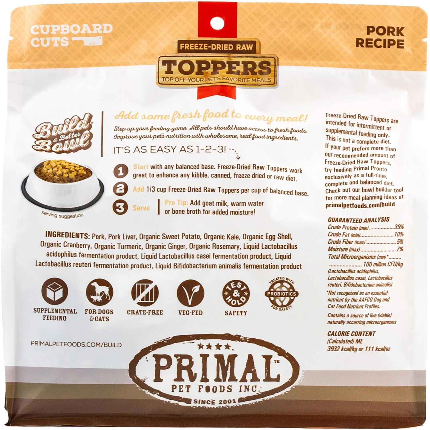 Primal Cupboard Cuts Pork Grain-Free Freeze-Dried Raw Dog Food Topper 4 Primal Cupboard Cuts Pork Grain-Free Freeze-Dried Raw Dog Food Topper - Image 2