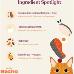 Made By Nacho Sustainably Caught Salmon & Sole Recipe With Bone Broth Minced Wet Cat Food -PurePet Bites Shop 554886 PT4. AC SS1800 V1698183342