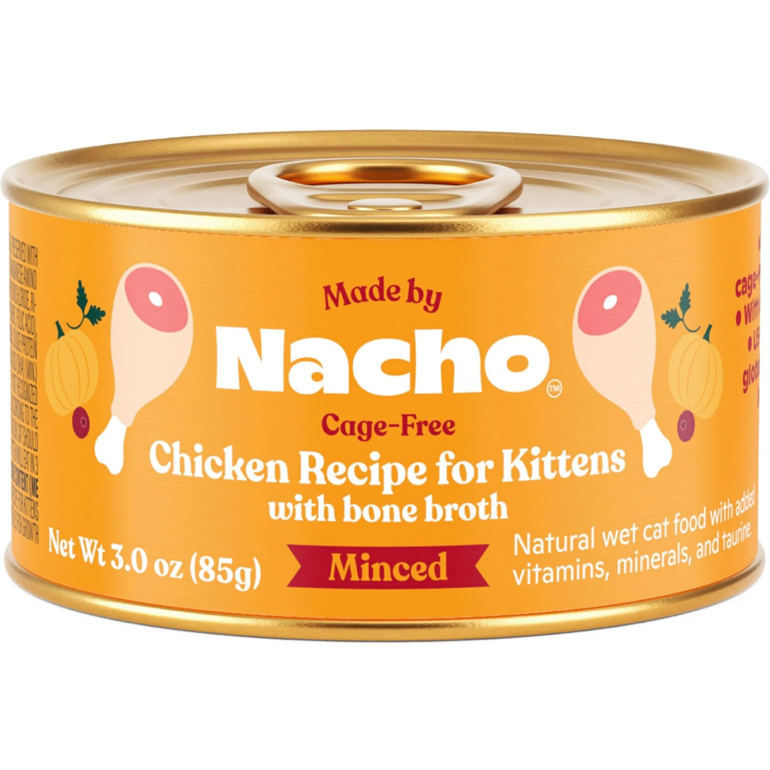 Made By Nacho Chicken Recipe Minced Wet Kitten Food, 3-oz Can, Case Of 24 3 Made By Nacho Chicken Recipe Minced Wet Kitten Food, 3-oz Can, Case Of 24