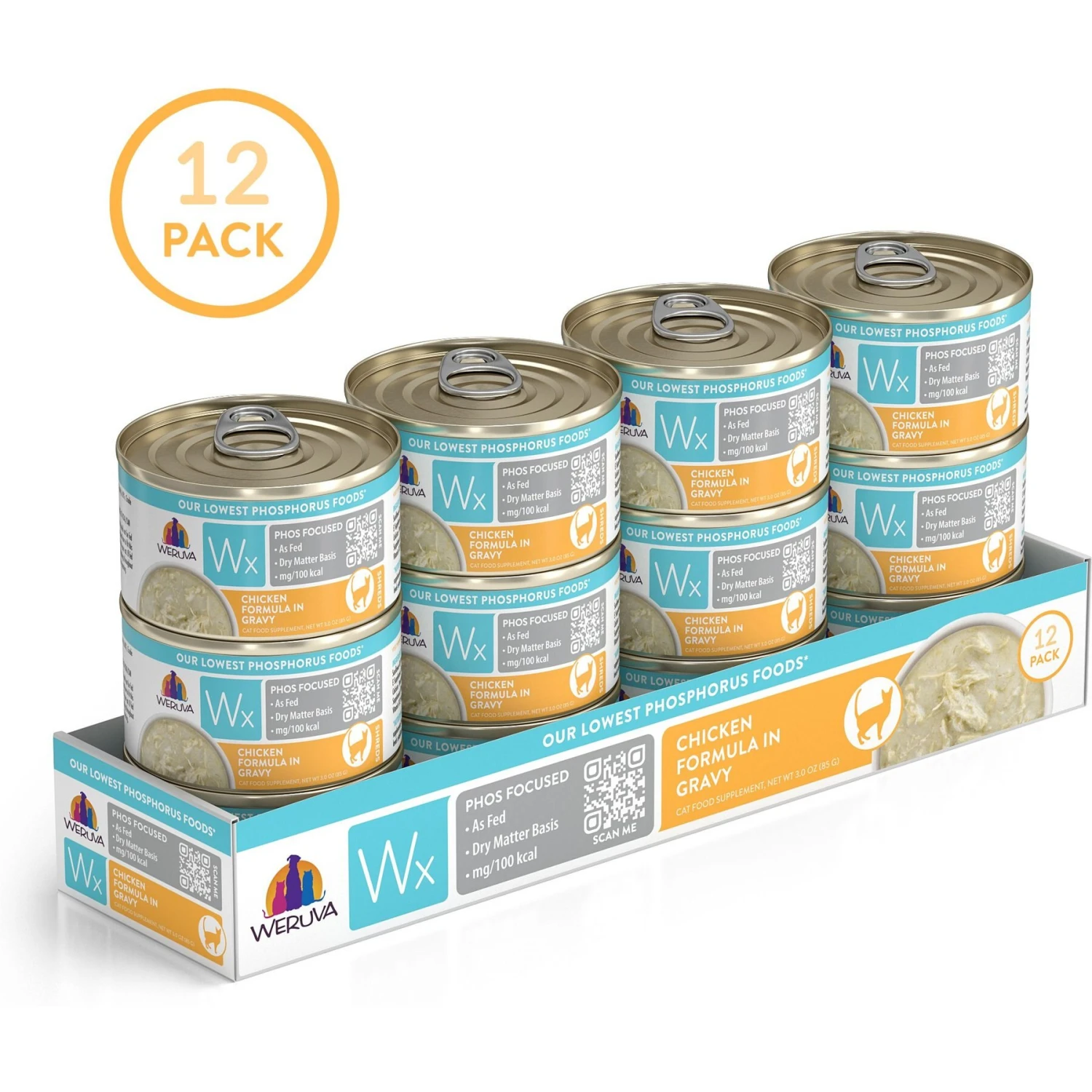 Weruva Wx Phos Focused Chicken Formula In Gravy Grain-Free Wet Cat Food, 3-oz Can, Case Of 12 4 Weruva Wx Phos Focused Chicken Formula In Gravy Grain-Free Wet Cat Food, 3-oz Can, Case Of 12 - Image 2