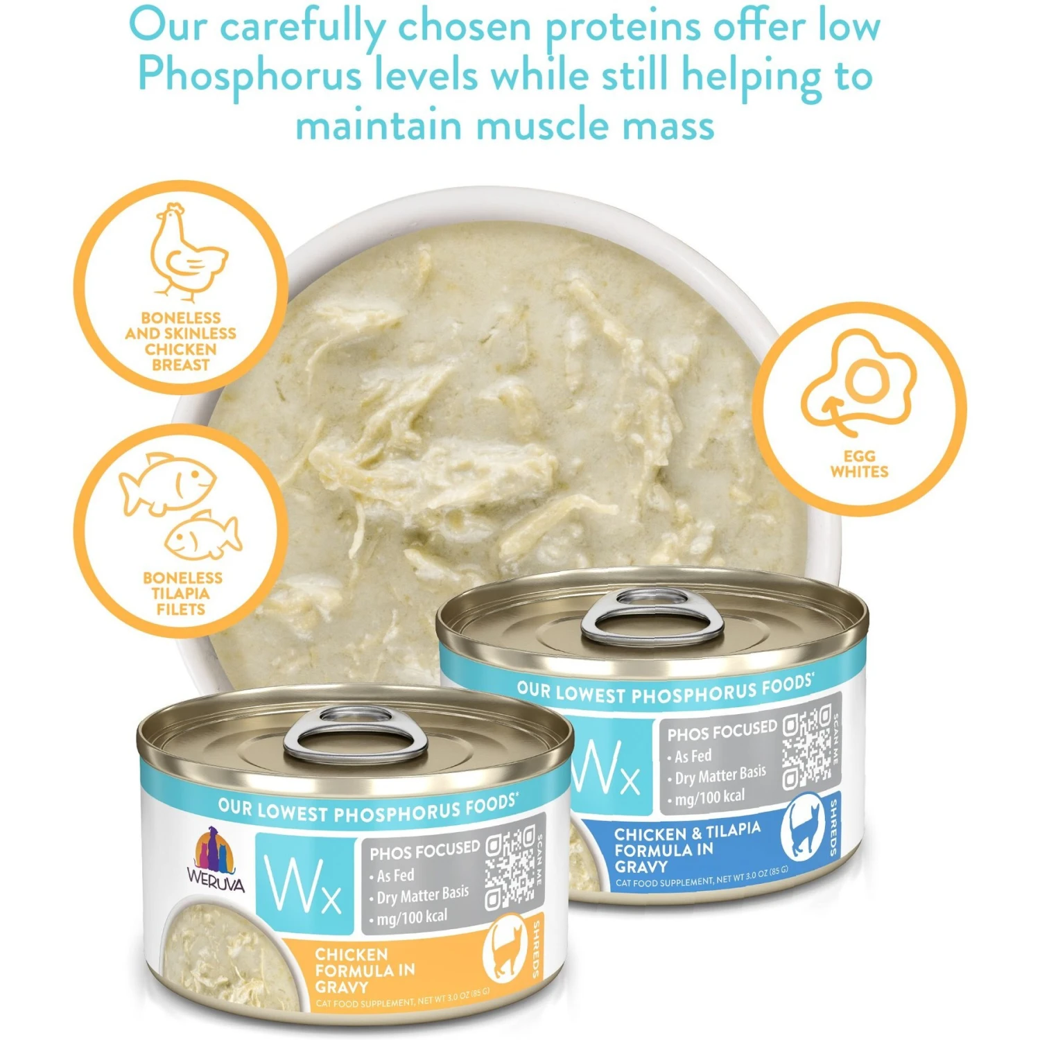 Weruva Wx Phos Focused Chicken Formula In Gravy Grain-Free Wet Cat Food, 3-oz Can, Case Of 12 11 Weruva Wx Phos Focused Chicken Formula In Gravy Grain-Free Wet Cat Food, 3-oz Can, Case Of 12 - Image 9