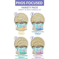 Weruva Wx Phos Focused Pate & Gravy Variety Pack Grain-Free Wet Cat Food, 3-oz Can, Case Of 12 -PurePet Bites Shop 578158 PT2. AC SS1800 V1684172483