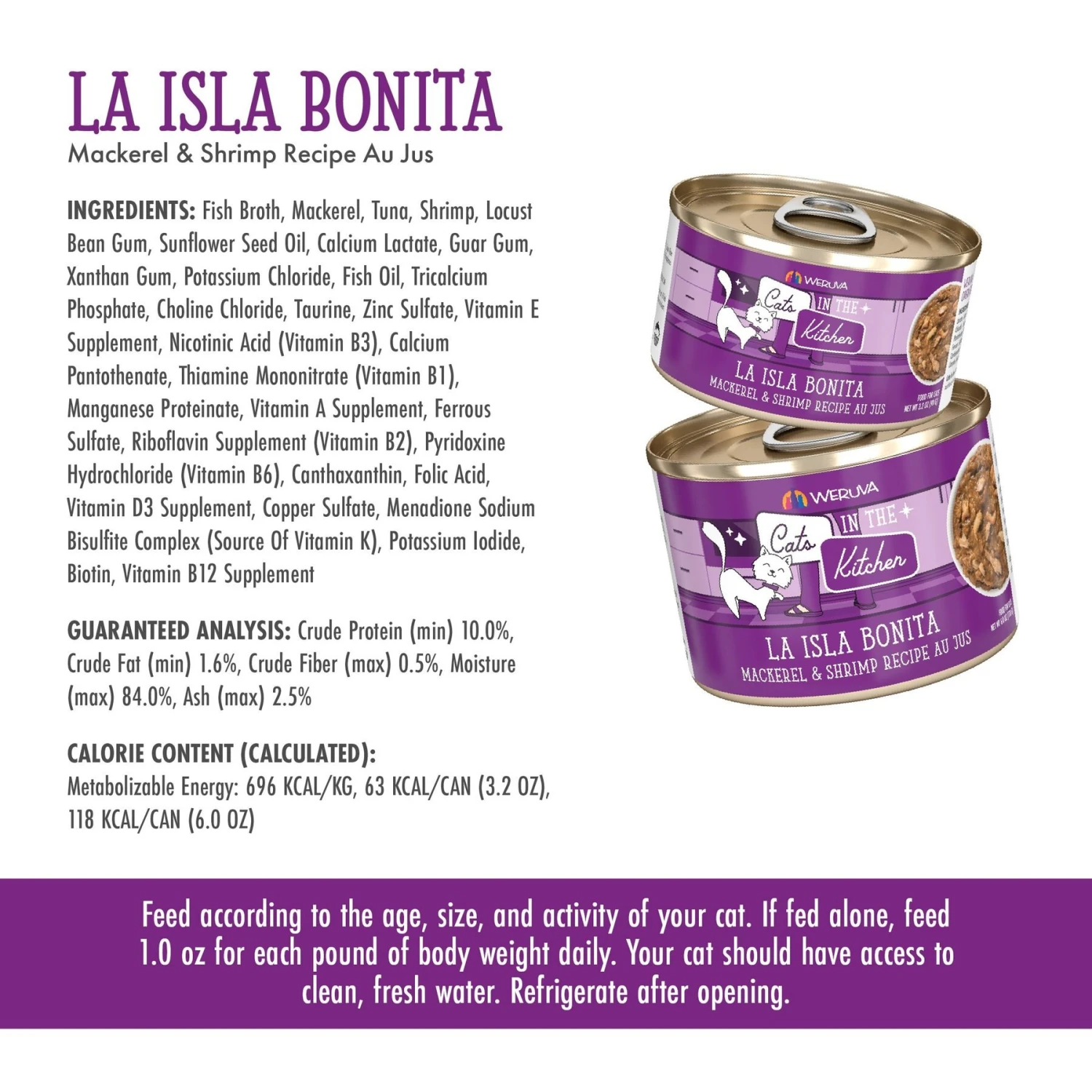 Weruva Cats In The Kitchen La Isla Bonita Mackerel & Shrimp Au Jus Grain-Free Canned Cat Food 11 Weruva Cats In The Kitchen La Isla Bonita Mackerel & Shrimp Au Jus Grain-Free Canned Cat Food - Image 9