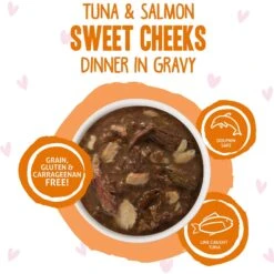 BFF Tuna & Salmon Sweet Cheeks Dinner In Gravy Wet Cat Food Pouches -PurePet Bites Shop 59060 PT2. AC SS1800 V1644906985