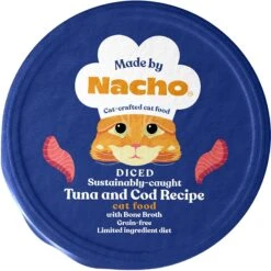 Made By Nacho Sustainably Caught Diced Tuna & Cod Recipe With Bone Broth Grain-Free Wet Cat Food & Made By Nacho Sustainably Caught Salmon Recipe Cuts In Gravy With Bone Broth Wet Cat Food -PurePet Bites Shop 605782 PT1. AC SS1800 V1660138109