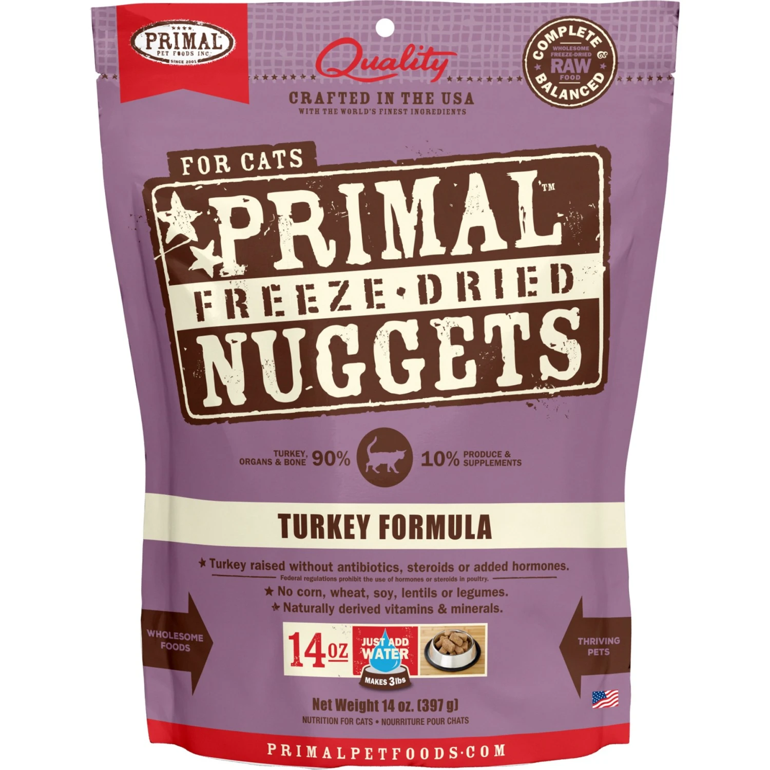 Primal Turkey Formula Nuggets Grain-Free Raw Freeze-Dried Cat Food 3 Primal Turkey Formula Nuggets Grain-Free Raw Freeze-Dried Cat Food