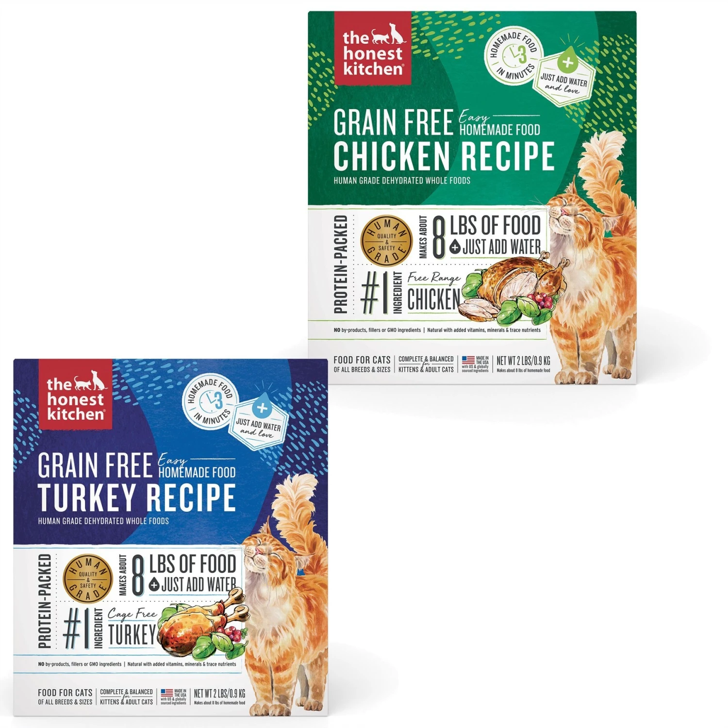 The Honest Kitchen Grain-Free Turkey Dehydrated Cat Food & The Honest Kitchen Dehydrated Grain-Free Chicken Cat Food 3 The Honest Kitchen Grain-Free Turkey Dehydrated Cat Food & The Honest Kitchen Dehydrated Grain-Free Chicken Cat Food