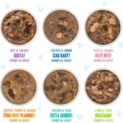 BFF Rainbow A Gogo Variety Pack Wet Cat Food Pouches, 3-oz, Case Of 12 & BFF OMG Potluck O' Pouches Variety Pack Grain-Free Cat Food Pouches -PurePet Bites Shop 611646 PT8. AC SS1800 V1661548191