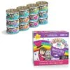 BFF Rainbow A Gogo Variety Pack Wet Cat Food Pouches, 3-oz, Case Of 12 & BFF OMG Rainbow Road Variety Pack Grain-Free Canned Cat Food -PurePet Bites Shop 611798 MAIN. AC SS1800 V1661534090
