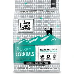 I And Love And You Naked Essentials Hairball Support Salmon + Whitefish Dry Cat Food, 3.4-lb Bag