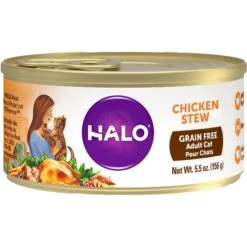 Halo Adult Grain-Free Pate Chicken Recipe In Broth Wet Cat Food & Halo Salmon Stew Grain-Free Adult Canned Cat Food -PurePet Bites Shop 630262 PT1. AC SS1800 V1663019300