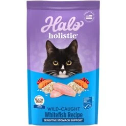 Halo Chicken, Salmon, Turkey Variety Pack Adult Grain-Free Pate Wet Cat Food & Halo Holistic Wild-Caught Whitefish Recipe Sensitive Stomach Support Adult Dry Cat Food -PurePet Bites Shop 630270 PT1. AC SS1800 V1686075249