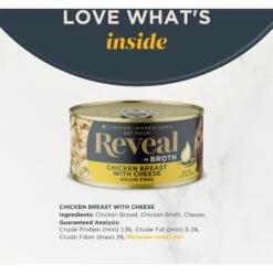 Reveal Natural Grain-Free Chicken Breast & Cheese In Broth Flavored Wet Cat Food, 2.47-oz Can, Case Of 24 -PurePet Bites Shop 637782 PT2. AC SS1800 V1663106691