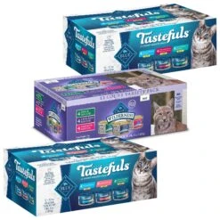 Blue Buffalo Wilderness Pate Variety Pack Duck, Chicken & Salmon Grain-Free Cat Canned Food + 2 Items