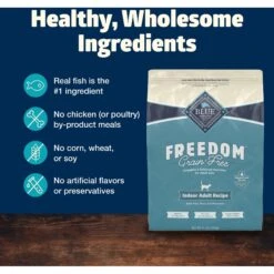 Blue Buffalo Freedom Indoor Adult Fish Recipe Grain-Free Dry Cat Food -PurePet Bites Shop 64711 PT5. AC SS1800 V1649134696