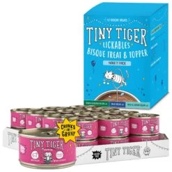 Tiny Tiger Chunks In Gravy Beef Recipe Grain-Free Canned Cat Food & Tiny Tiger, Lickables, Variety Pack, Bisque Cat Treat & Topper