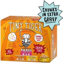 Tiny Tiger Chunks In EXTRA Gravy Beef & Poultry Recipes Variety Pack Grain-Free Canned Cat Food & Tiny Tiger, Lickables, Variety Pack, Bisque Cat Treat & Topper -PurePet Bites Shop 652734 PT1. AC SS1800 V1664899082