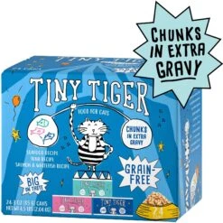 Tiny Tiger Chunks In EXTRA Gravy Seafood Recipes Variety Pack Grain-Free Canned Cat Food & Tiny Tiger, Lickables, Variety Pack, Bisque Cat Treat & Topper -PurePet Bites Shop 652798 PT1. AC SS1800 V1664899734