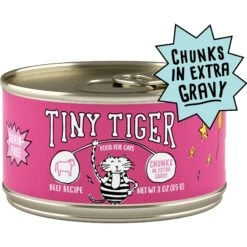 Tiny Tiger Chunks In EXTRA Gravy Beef Recipe Grain-Free Canned Cat Food & Tiny Tiger, Lickables, Variety Pack, Bisque Cat Treat & Topper 11 Tiny Tiger Chunks In EXTRA Gravy Beef Recipe Grain-Free Canned Cat Food & Tiny Tiger, Lickables, Variety Pack, Bisque Cat Treat & Topper -PurePet Bites Shop 652806 PT1. AC SS1800 V1664899972