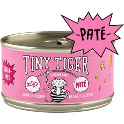 Tiny Tiger Pate Salmon Recipe Grain-Free Canned Cat Food & Tiny Tiger, Lickables, Variety Pack, Bisque Cat Treat & Topper -PurePet Bites Shop 652902 PT1. AC SS1800 V1664899040