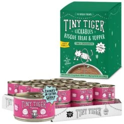 Tiny Tiger Chunks In EXTRA Gravy Beef Recipe Grain-Free Canned Cat Food & Tiny Tiger Lickables, Senior Formula, Tuna & Chicken Recipe, Bisque Cat Treat & Topper