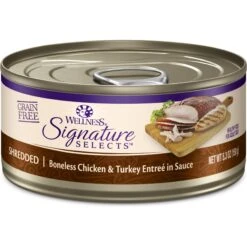 Wellness CORE Signature Selects Shredded Boneless Chicken & Turkey Entree In Sauce Grain-Free Natural Canned Cat Food & Wellness CORE Signature Selects Shredded Boneless Chicken & Beef Entree In Sauce Grain-Free Canned Cat Food -PurePet Bites Shop 662646 PT1. AC SS1800 V1667333853