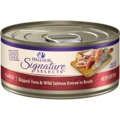 Wellness CORE Signature Selects Shredded Boneless Chicken & Chicken Liver Entree In Sauce Grain-Free Natural Canned Cat Food & Wellness CORE Signature Selects Flaked Skipjack Tuna & Wild Salmon Entree In Broth Grain-Free Canned Cat Food -PurePet Bites Shop 662694 PT5. AC SS1800 V1667324762