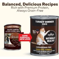 Dave's Pet Food Naturally Healthy Grain-Free Turkey Formula Canned Cat Food -PurePet Bites Shop 66734 PT1. AC SS1800 V1457367998