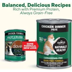 Dave's Pet Food Naturally Healthy Grain-Free Chicken Formula Canned Cat Food -PurePet Bites Shop 66737 PT1. AC SS1800 V1478267871