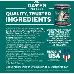 Dave's Pet Food Naturally Healthy Grain-Free Turkey & Giblets Dinner Canned Cat Food -PurePet Bites Shop 66738 PT5. AC SS1800 V1517259988