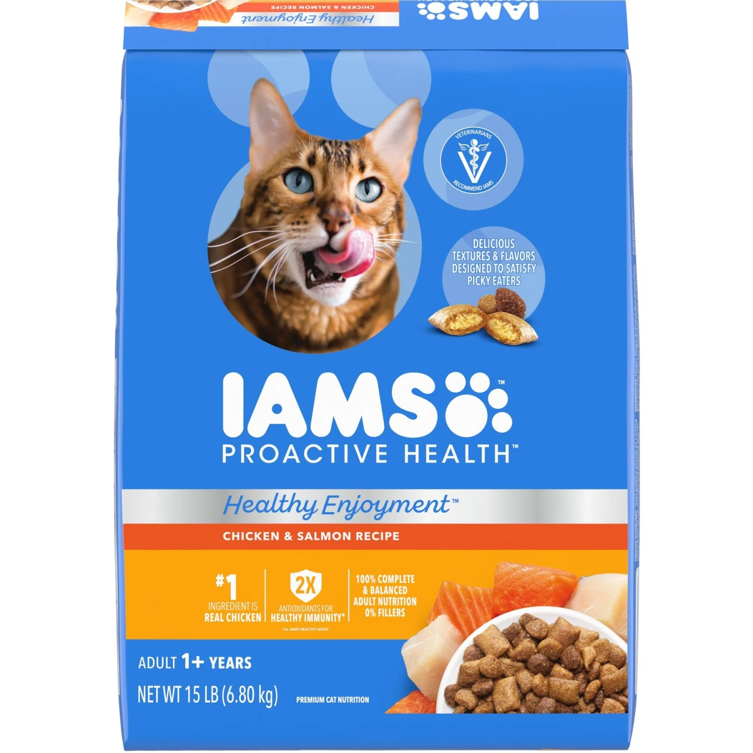 Iams Proactive Health Healthy Enjoyment Immune Support Chicken & Salmon Adult Dry Cat Food 3 Iams Proactive Health Healthy Enjoyment Immune Support Chicken & Salmon Adult Dry Cat Food