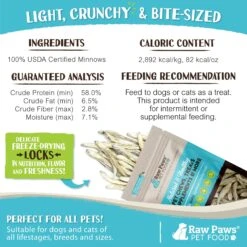 Raw Paws Freeze-Dried Smelt Minnows Dog & Cat Treats -PurePet Bites Shop 703910 PT3. AC SS1800 V1667947822