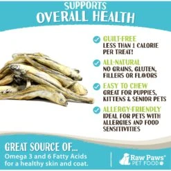 Raw Paws Freeze-Dried Smelt Minnows Dog & Cat Treats -PurePet Bites Shop 703910 PT4. AC SS1800 V1667949280