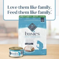 Blue Buffalo Basics Skin & Stomach Care Grain-Free Formula Fish & Potato Indoor Adult Dry Cat Food 19 Blue Buffalo Basics Skin & Stomach Care Grain-Free Formula Fish & Potato Indoor Adult Dry Cat Food -PurePet Bites Shop 75581 PT8. AC SS1800 V1646275591