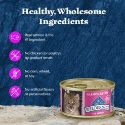 Blue Buffalo Wilderness Kitten Salmon Grain-Free Canned Cat Food -PurePet Bites Shop 75637 PT5. AC SS1800 V1646791287