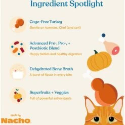 Made By Nacho Digestive Support Cage-Free Turkey & Pumpkin Recipe Dry Cat Food -PurePet Bites Shop 756518 PT3. AC SS1800 V1698185908