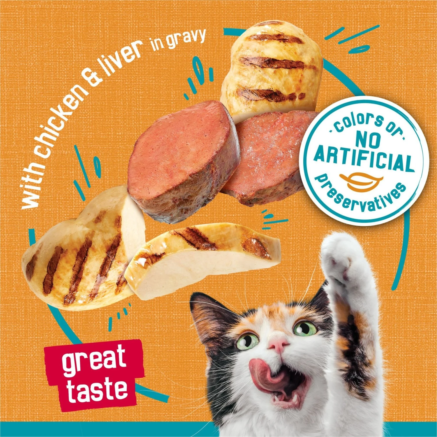 Friskies Tasty Treasures Gravy Chicken & Liver Wet Cat Food 6 Friskies Tasty Treasures Gravy Chicken & Liver Wet Cat Food - Image 4