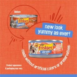 Friskies Savory Shreds Chicken & Salmon Dinner In Gravy Canned Cat Food -PurePet Bites Shop 76354 PT1. AC SS1800 V1700159685