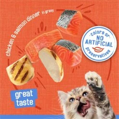 Friskies Savory Shreds Chicken & Salmon Dinner In Gravy Canned Cat Food -PurePet Bites Shop 76354 PT3. AC SS1800 V1700157357