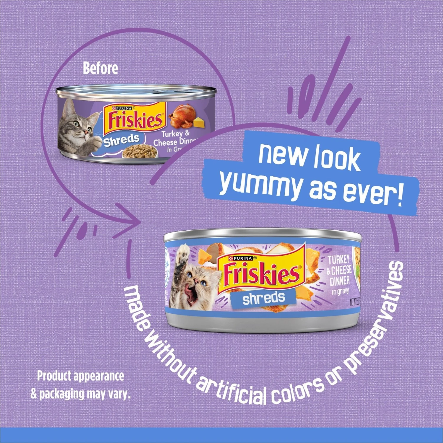 Friskies Savory Shreds Turkey & Cheese Dinner In Gravy Canned Cat Food 4 Friskies Savory Shreds Turkey & Cheese Dinner In Gravy Canned Cat Food - Image 2