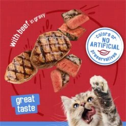 Friskies Savory Shreds With Beef In Gravy Canned Cat Food -PurePet Bites Shop 76362 PT3. AC SS1800 V1700161323