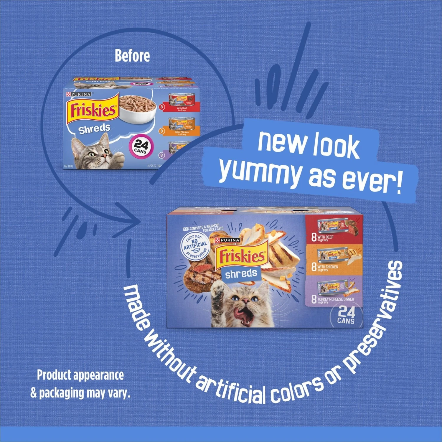 Friskies Savory Shreds Variety Pack Canned Cat Food 4 Friskies Savory Shreds Variety Pack Canned Cat Food - Image 2