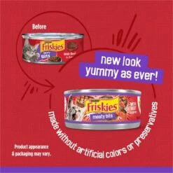 Friskies Meaty Bits With Beef In Gravy Canned Cat Food -PurePet Bites Shop 76380 PT1. AC SS1800 V1699392025