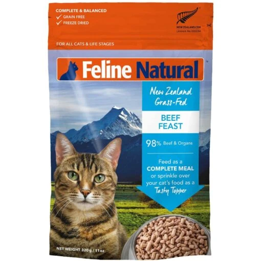 Feline Natural Beef Grain-Free Freeze-Dried Cat Food, 11-oz Bag 5 Feline Natural Beef Grain-Free Freeze-Dried Cat Food, 11-oz Bag -PurePet Bites Shop 767438 MAIN. AC SS1800 V1675888009